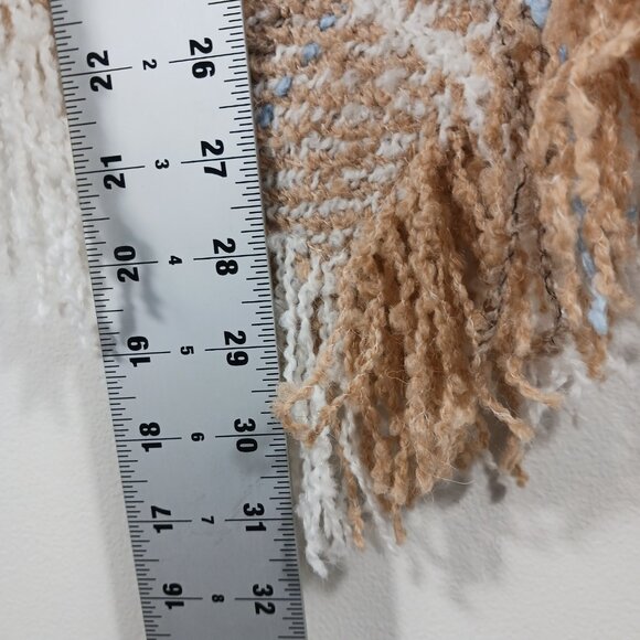 Boyne Valley Weavers, Hand Crafted Ireland, Tan Plaid Poncho, Wool Blend, O/S - Picture 11 of 11